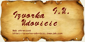 Izvorka Udovičić vizit kartica